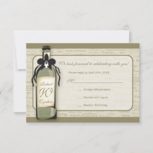 Wine Varietal and Whimsical Bottle RSVP Card