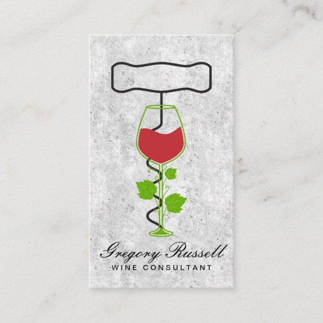 Wine Vine Logo | Corkscrews  Business Card (Front)