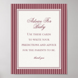 Wine Vineyard Club Old Money Advice for Baby Game Poster