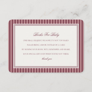 Wine Vineyard Club Old Money Books For Baby Shower Enclosure Card