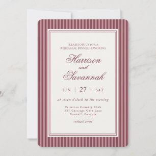 Wine Vineyard Club Old Money Rehearsal Dinner Invitation