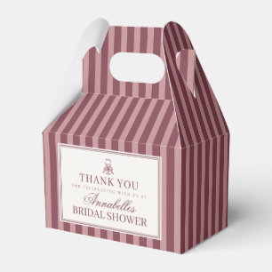 Wine Vineyard Club Old Money Striped Bridal Shower Favor Box