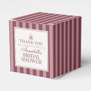 Wine Vineyard Club Old Money Striped Bridal Shower Favor Box