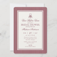 Wine Vineyard Club Old Money Striped Bridal Shower