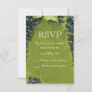 Wine Vineyard Theme Wedding RSVP Card