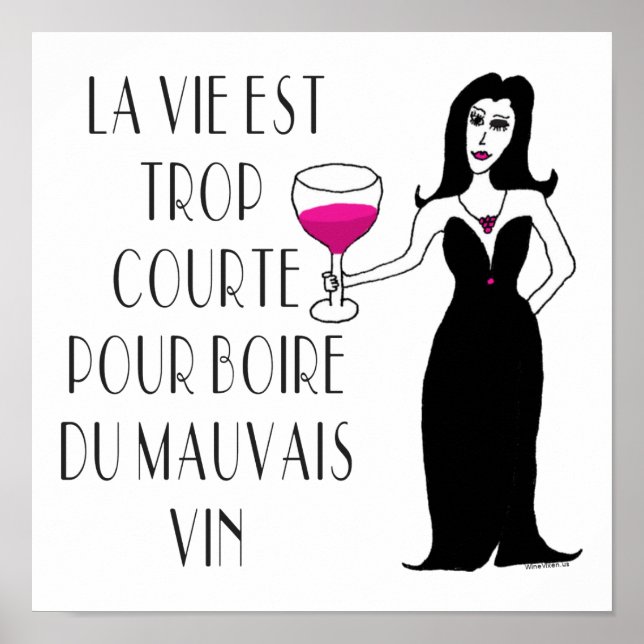 Wine Vixen Simply Wicked French Saying Poster (Front)