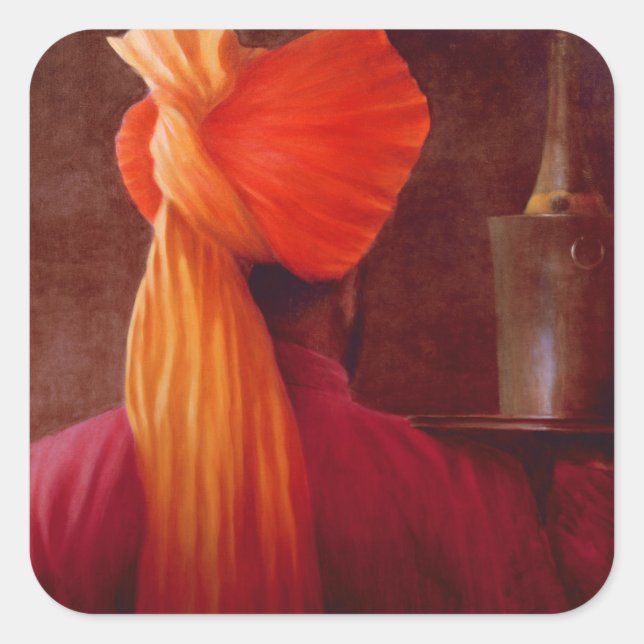 Wine Waiter at the Taj Square Sticker (Front)