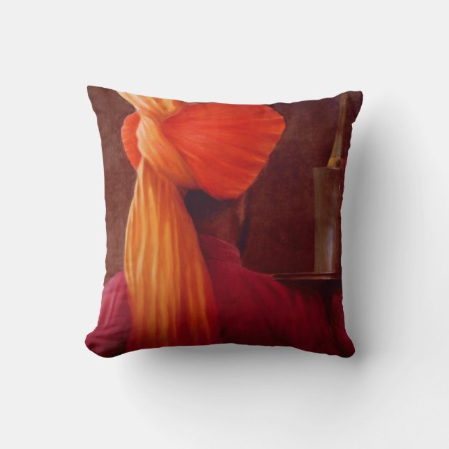 Wine Waiter at the Taj Throw Pillow (Front)