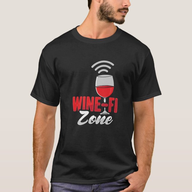 Wine Wifi Design For A Red Wine Lover T-Shirt (Front)