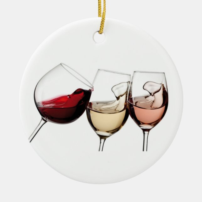 WINE WINE AND MORE WINE TREE ORNAMENT (Front)