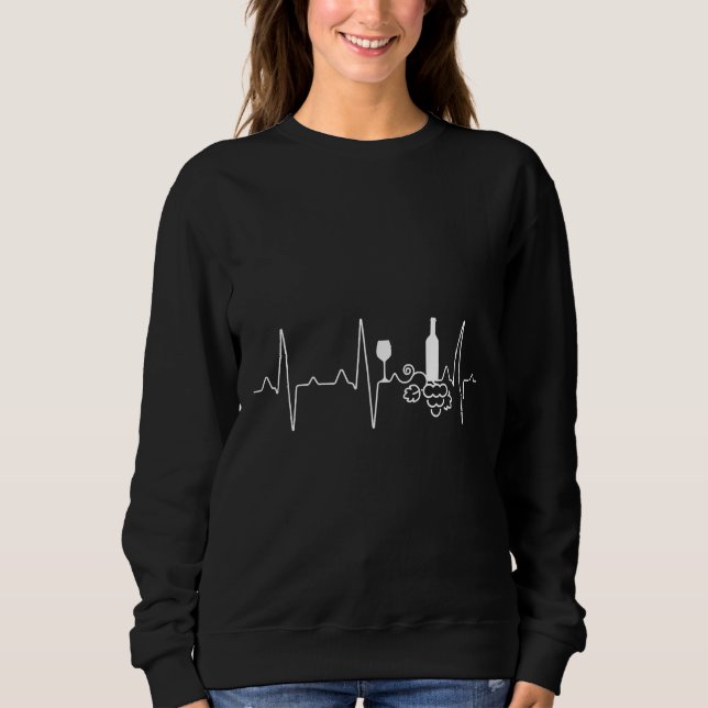Wine Wine Drinker Ekg Vino Sweatshirt (Front)