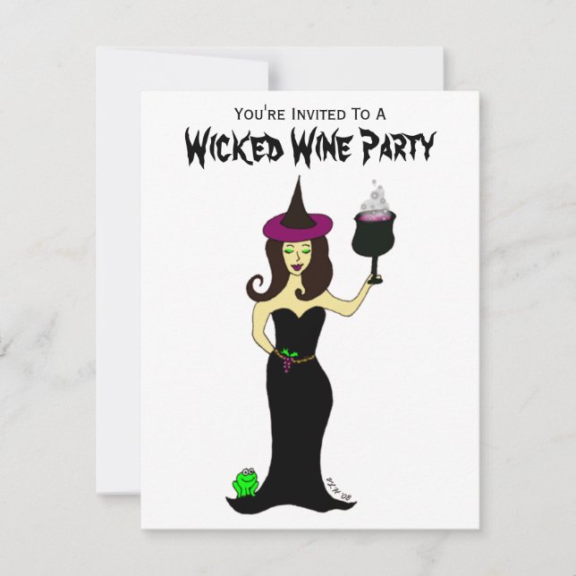 Wine Witch Wicked Wine Party Invitation (Front)