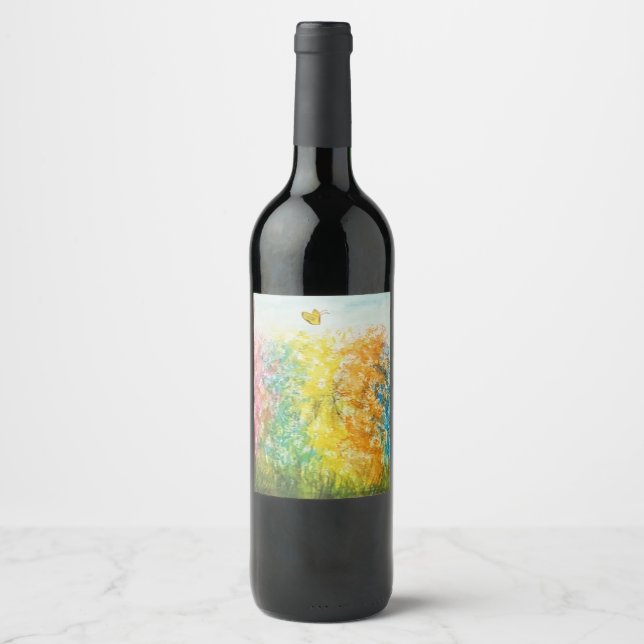 Wine with colorful spike art label (Front)