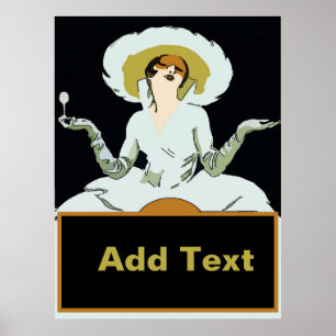 Wine Woman & Add Text Here Poster
