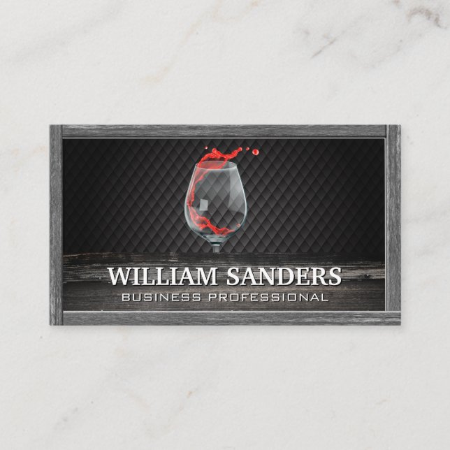 Wine | Wood Trim Border Business Card (Front)