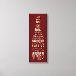 Wine Words Bottle Canvas Print