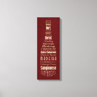 Wine Words Bottle Canvas Print