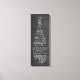 Wine Words Chalkboard Canvas Print
