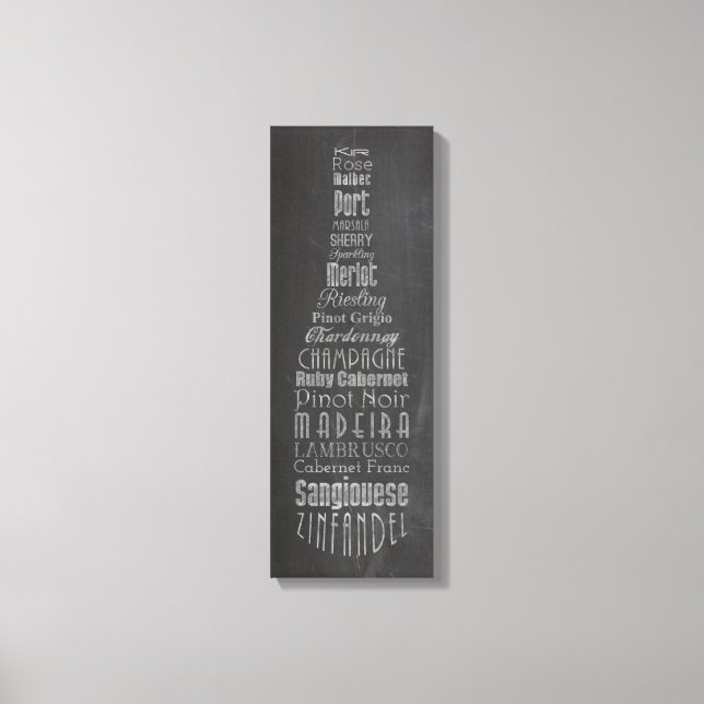 Wine Words Chalkboard Canvas Print (Front)