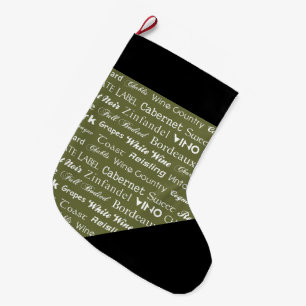 WINE WORDS LARGE CHRISTMAS STOCKING
