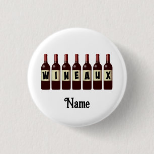 Wineaux Red Wine Bottle Lineup Customized 1 Inch Round Button