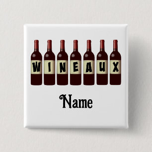 Wineaux Red Wine Bottle Lineup Customized 2 Inch Square Button