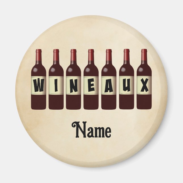 Wineaux Red Wine Bottles Lined Up Customized Magnet (Front)
