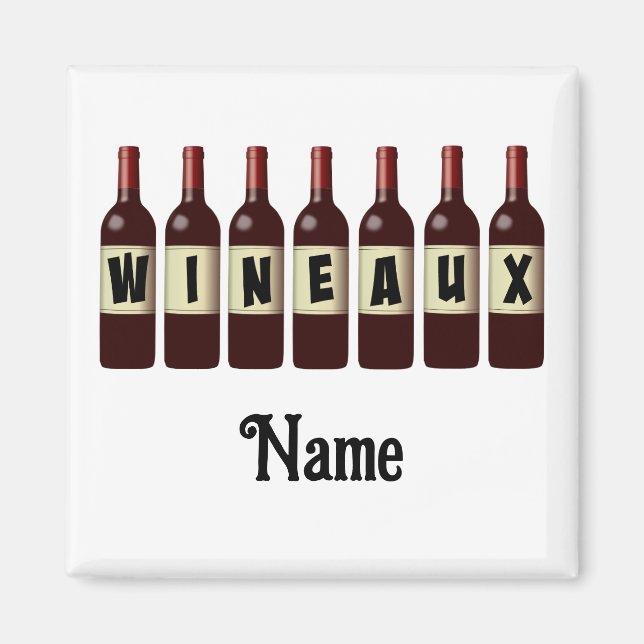 Wineaux Red Wine Bottles Lined Up Customized Magnet (Front)