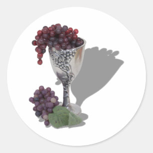 WineChaliceGrapes060910shadows Classic Round Sticker