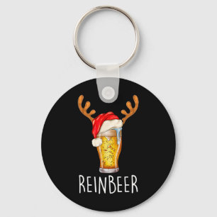 Winedeer Reinbeer Santa Hat Reindeer Couple Xmas M Keychain