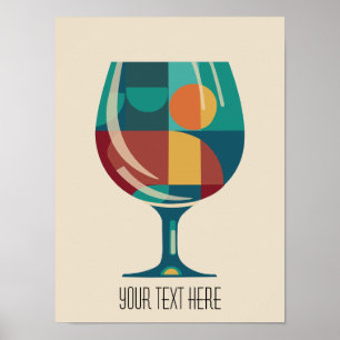 Wineglass Poster moderne du milieu du siècle - Per