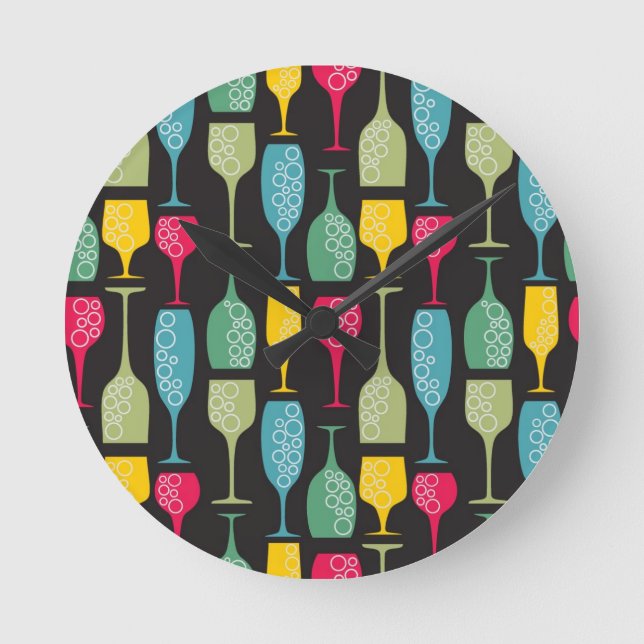 Wineglass Round Clock (Front)