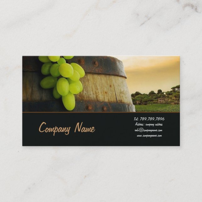 Winemaker Taster Business Card Winery Sommelier (Front)