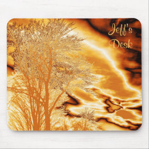 Winer Tree in Molten Gold Mouse Pad
