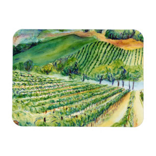 Winery Artwork Vineyard Painting Magnet