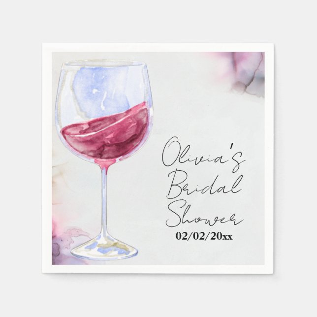 Winery bridal shower  napkin (Front)