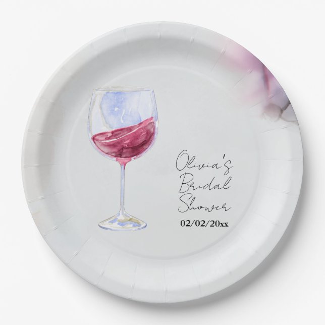 Winery bridal shower  paper plate (Front)