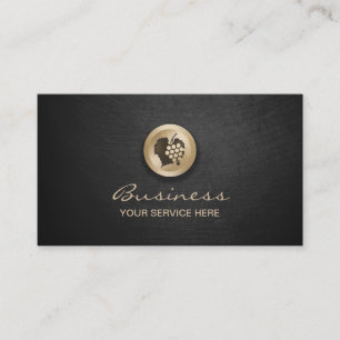 Winery Elegant Black & Gold Royal Wine Business Card