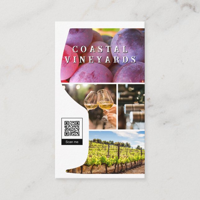 Winery Experience | Vineyard | QR Code Business Ca Business Card (Front)