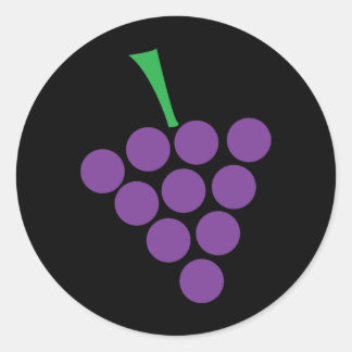 winery grapes logo symbol violet classic round sticker