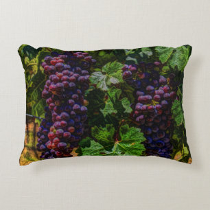 Winery Grapevine sunny tuscany vineyard grapes Decorative Pillow