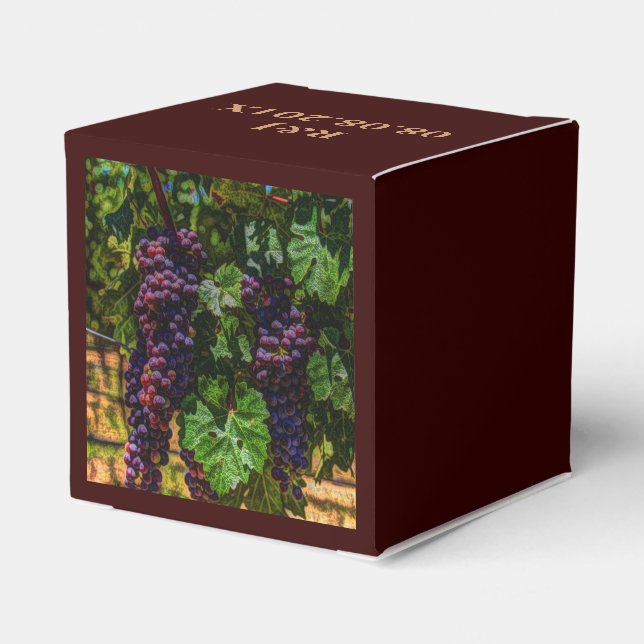 Winery Grapevine sunny tuscany vineyard grapes Favor Box (Back Side)