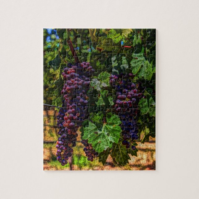 Winery Grapevine sunny tuscany vineyard grapes Jigsaw Puzzle (Vertical)