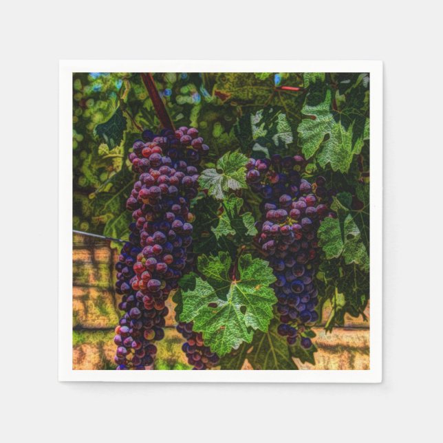 Winery Grapevine sunny tuscany vineyard grapes Napkin (Front)