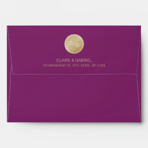 Winery minimalist modern monogram return address envelopes