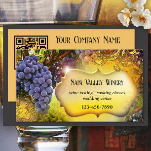 Winery or Vineyard QR Code Business Card