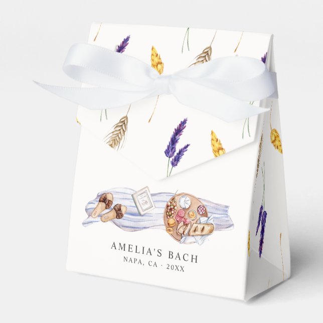 Winery Picnic Cottage Bachelorette Favor Box (Front Side)