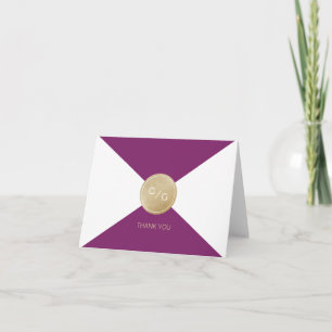 Winery purple minimalist modern wedding thank you