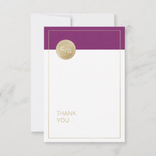 Winery purple minimalist modern wedding thank you
