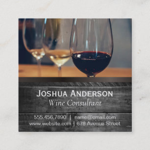 Winery Tastings   Assorted Wines Square Business Card